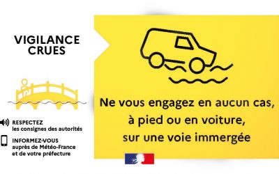 Vigilance jaune crues, pluie/inondations